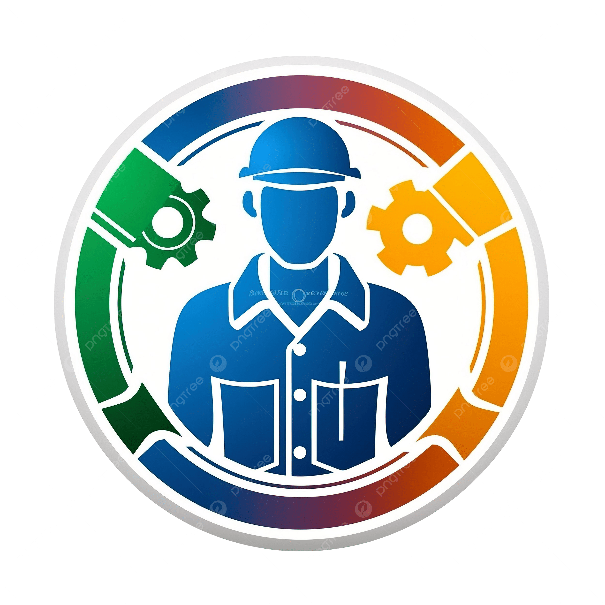 Technicien qualifié avec casque de chantier, badge de la visite technique sur site